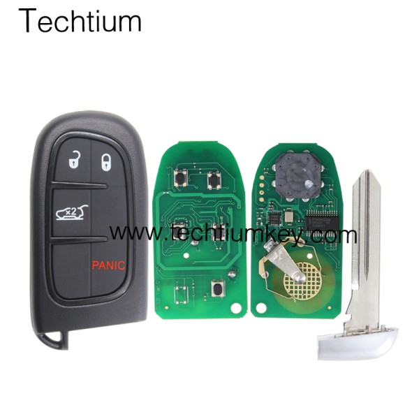 433Mhz 4A chip FCC:GQ4-54T keyless 3+1 button remote key for Dodge,Ram 2013-2017,Jeep 2014-2018